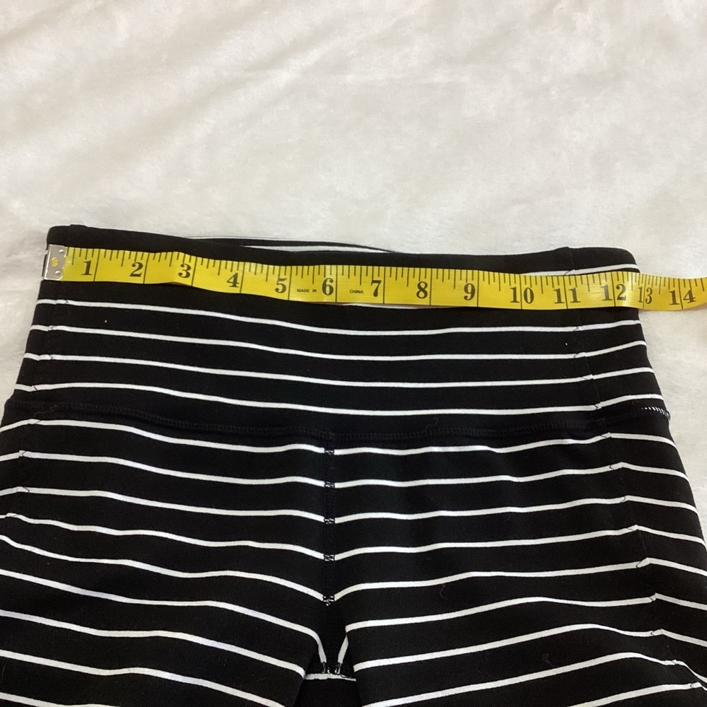 Athleta Black and White Striped Leggings XS Nylon/Spandex - Picture 5 of 9